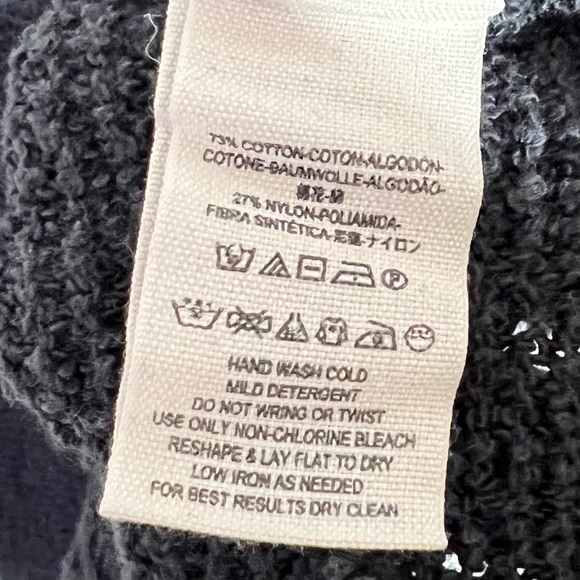 Free People Women's Medium Summer Romance Short Sleeve Sweater in Black Vneck - Picture 7 of 9